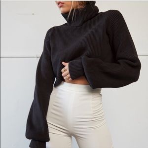 Cropped Turtleneck Sweater